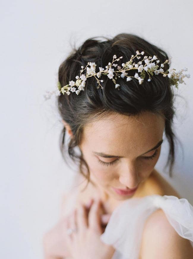 lily of the valley bridal hairpiece