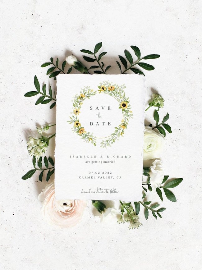 sunflower wedding invitations