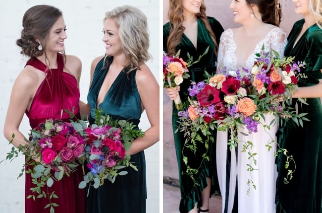 Velvet Bridesmaid Dress Inspiration | SouthBound Bride