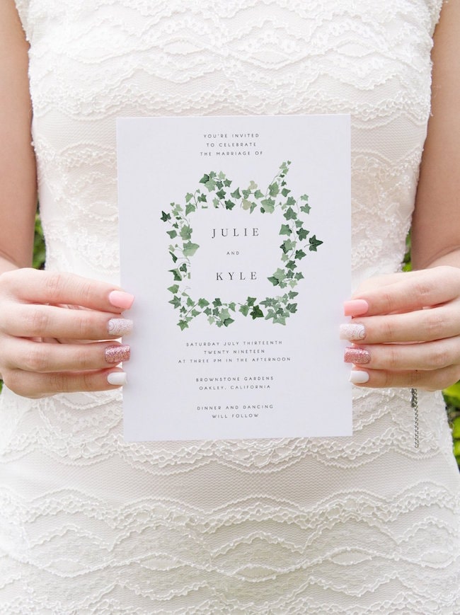 ivy wedding invitations