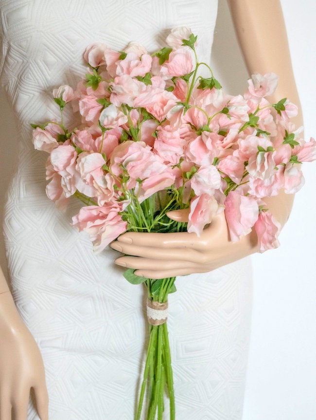 sweet pea fake wedding flowers