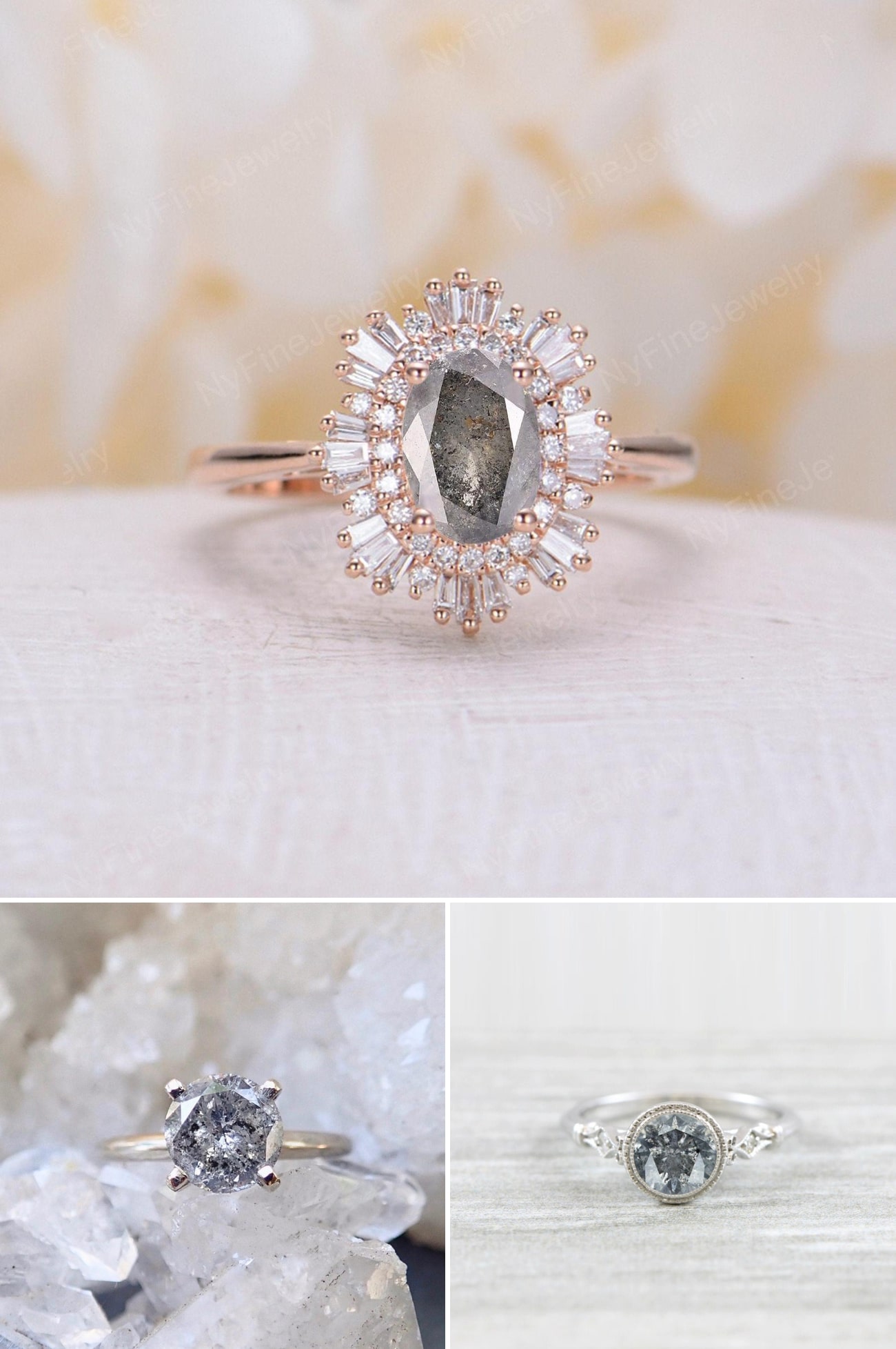 2021 Engagement Ring Trends Salt and Pepper Diamond Engagement Rings
