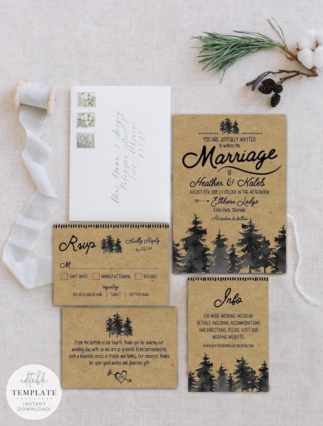 Printable Forest Wedding Invitations