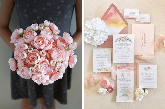 ranunculus wedding invitations