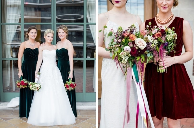 Velvet Bridesmaid Dress Inspiration | SouthBound Bride