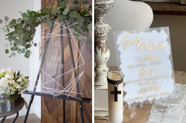 Transparent Wedding Signage
