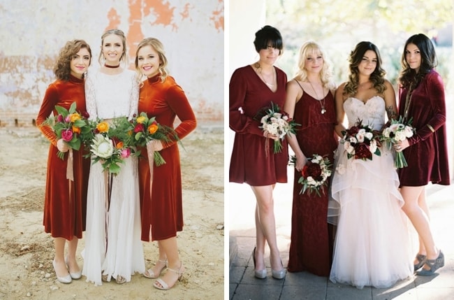 Velvet Bridesmaid Dress Inspiration | SouthBound Bride