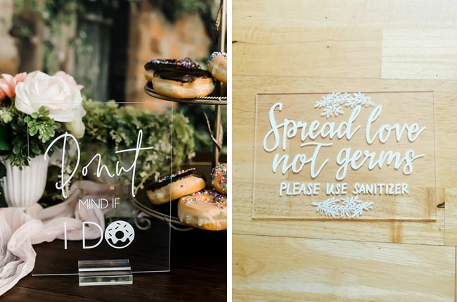 Transparent Wedding Signage