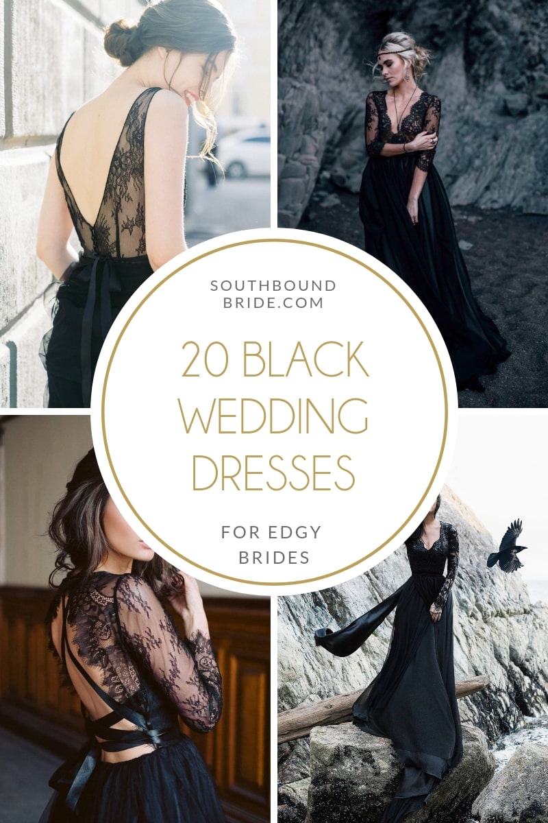 15 Chic Black Wedding Dresses for Bold Brides from Etsy | SouthBound Bride