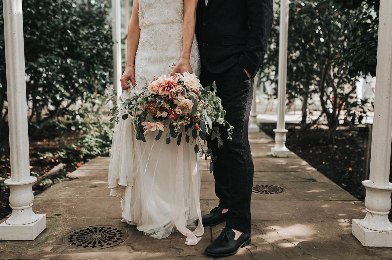 Greenhouse Romance Wedding Inspiration Blush Bouquet | Image: Pear & Bear Photography