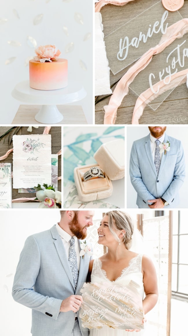 Peach & Osprey Blue Wedding Inspiration by Kara Taylor Photography & Peachy Keen Coordination | SouthBound Bride