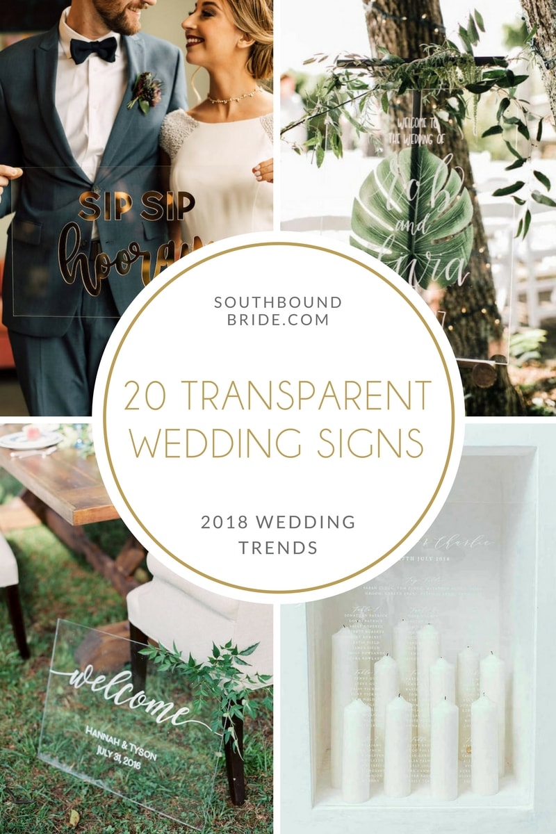20 Transparent Wedding Signs from Etsy | SouthBound Bride