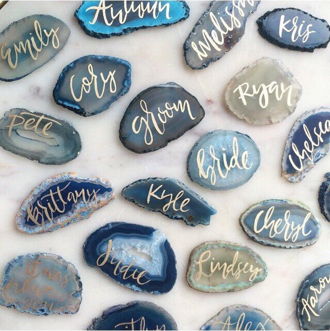 Blue agate escort cards
