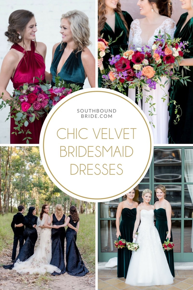 Chic Velvet Bridesmaid Dresses | SouthBound Bride