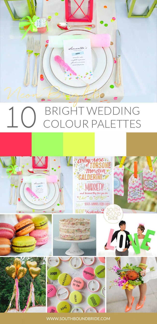 Neon Brights Modern Wedding Palette | SouthBound Bride