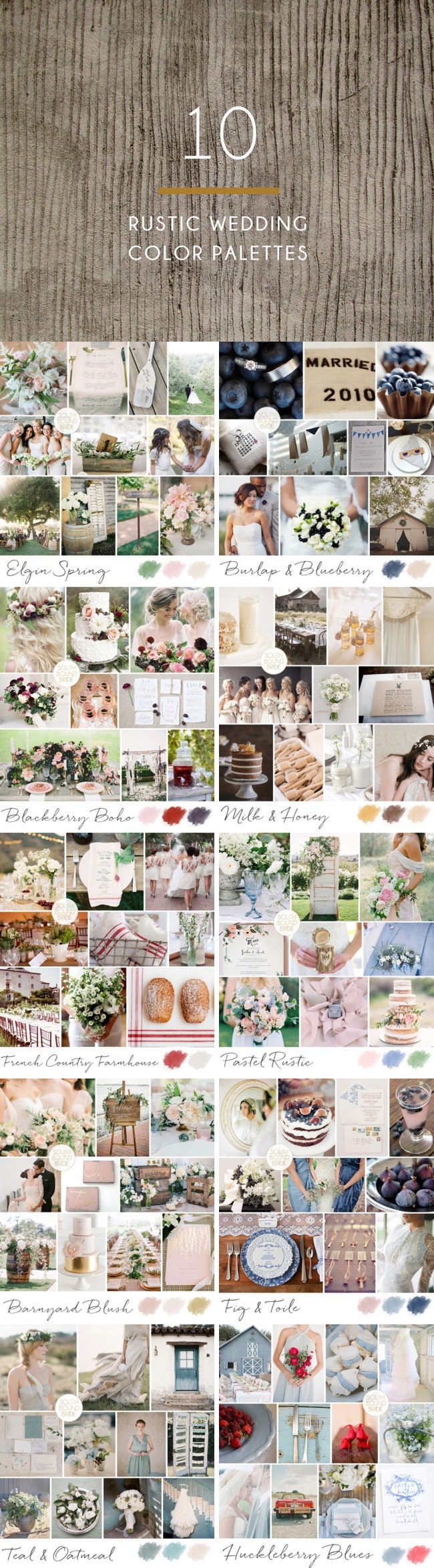 10 Rustic Wedding Color Palettes | SouthBound Bride
