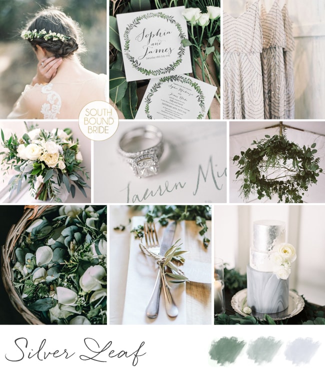 Silver Leaf Wedding Inspiration Board | SouthBound Bride