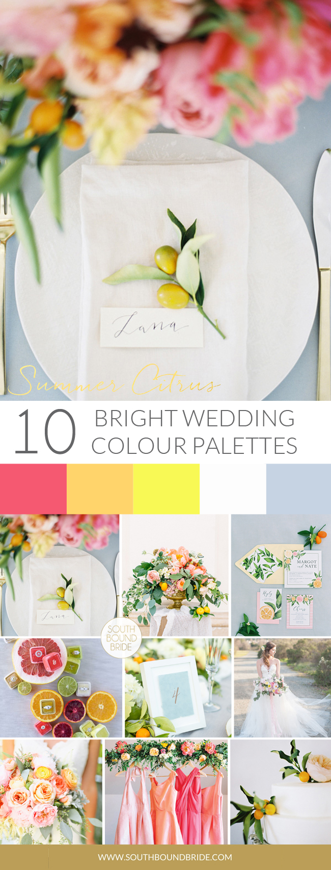 Summer Citrus Colorful Wedding Palette | SouthBound Bride