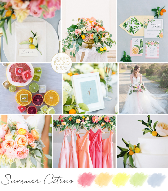 Summer Citrus Wedding Inspiration Board | SouthBound Bride