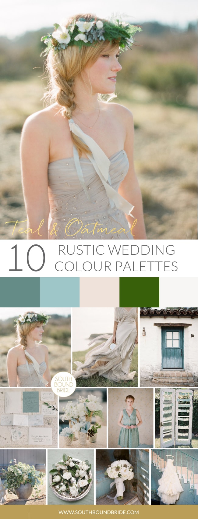 Teal & Oatmeal Rustic Wedding Palette