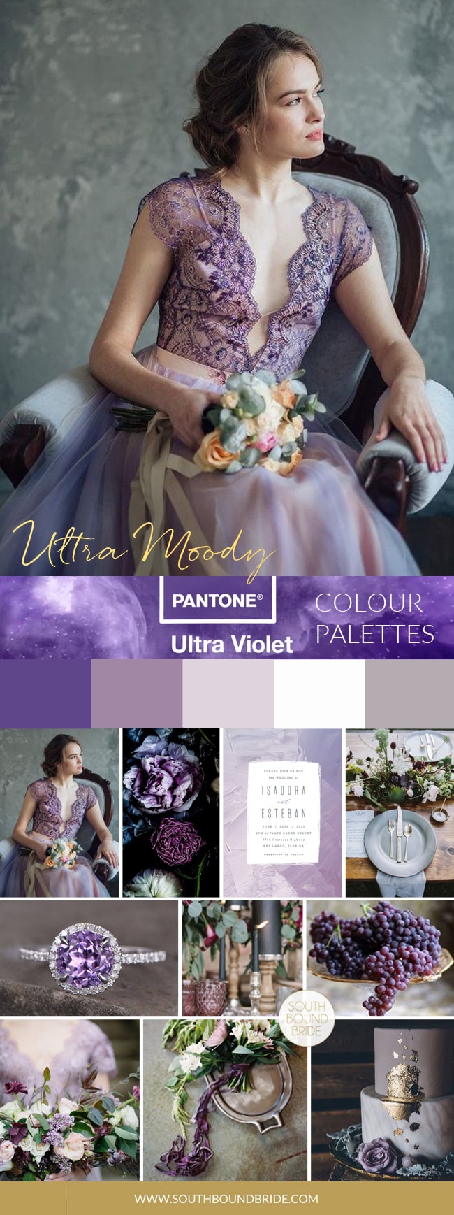 Pantone Colour of the Year 2018: Ultra Violet Inspiration Boards | SouthBound Bride