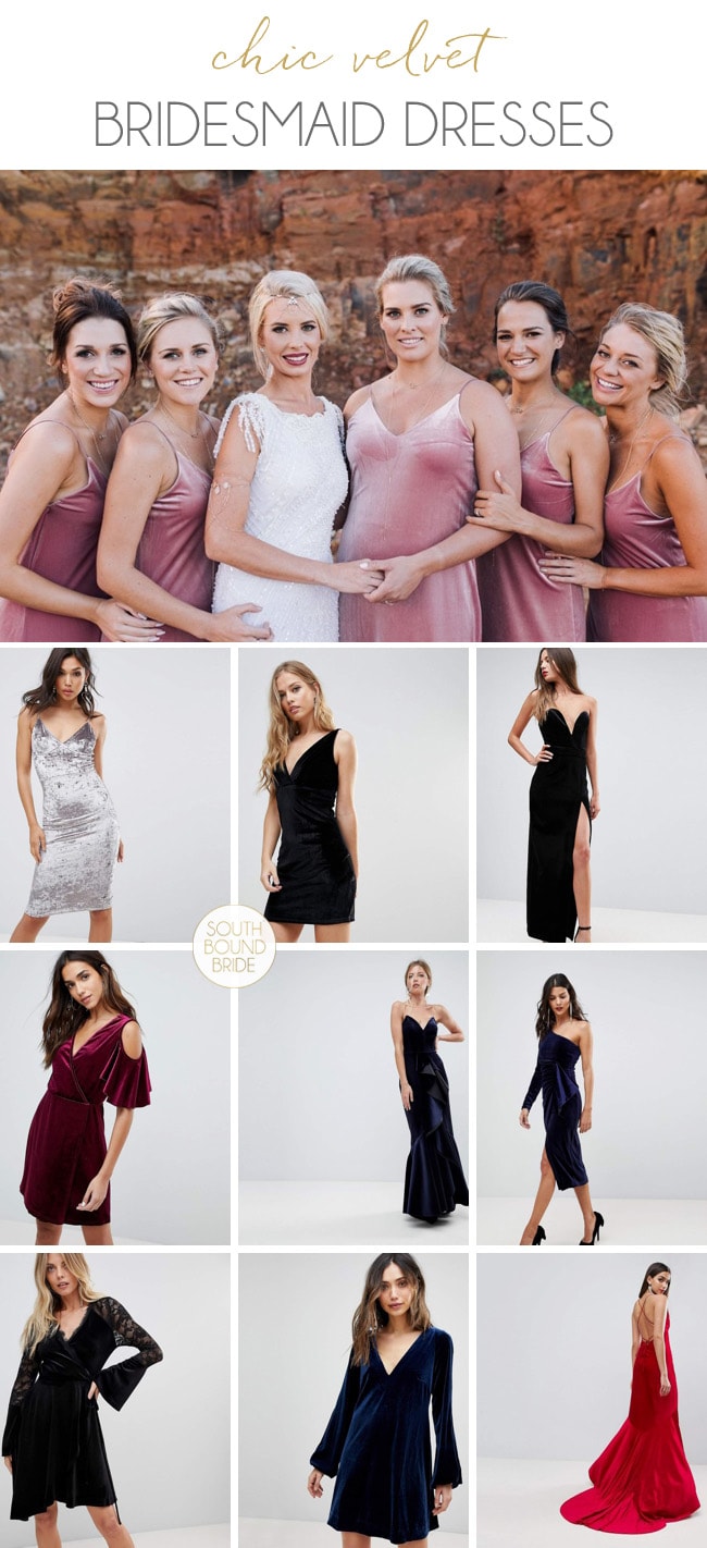 Chic Velvet Bridesmaid Dresses | SouthBound Bride