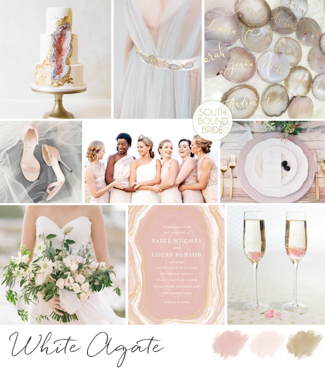 White Agate Geology Wedding Inspiration Board | SouthBound Bride